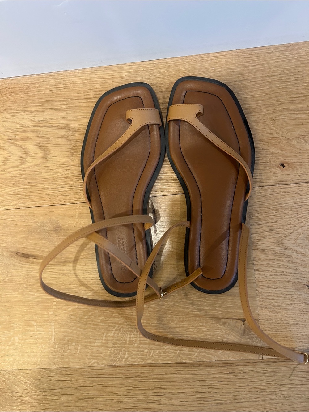 A. EMERY Tan Lace-Up Sandals